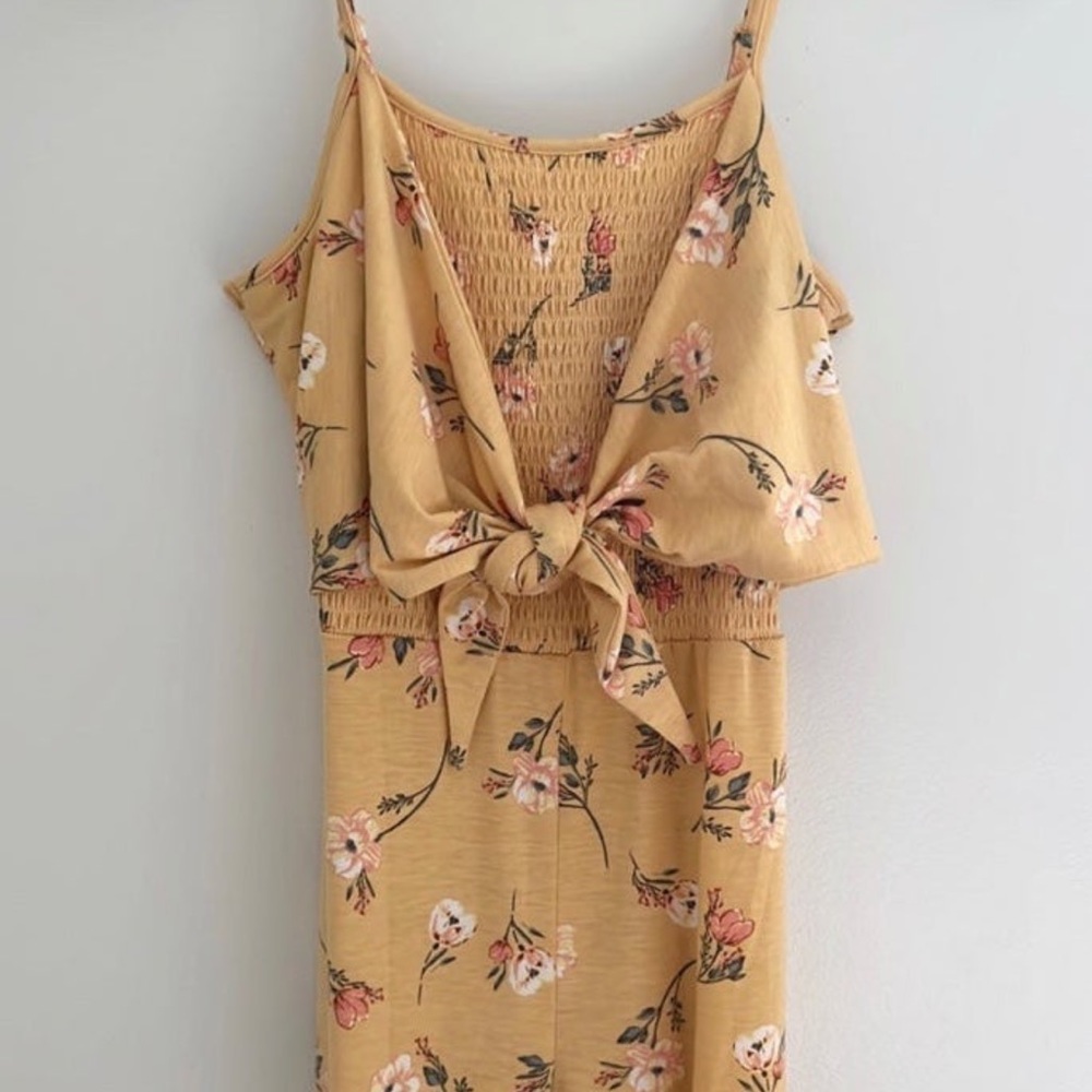 NWOT yellow floral jumpsuit